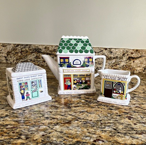 Wade english life teapots 3pc - english,